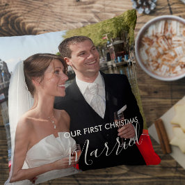 Unser erstes Weihnachts-Verheiratete Custom-2-Foto Kissen