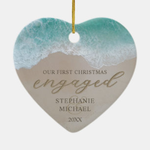 Unser erstes Weihnachts-Verlobt Beach Keramik Orna Keramik Ornament