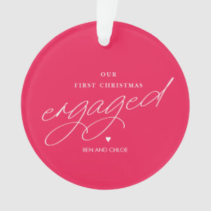 Unser erstes Weihnachts-Verlobt-Foto-Ornament Ornament