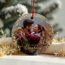 Unser erstes Weihnachts-Verlobt-Foto-Ornament