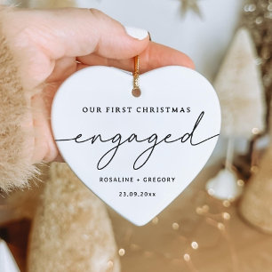 Unser erstes Weihnachts-Verlobt Keepsake Keramik Ornament