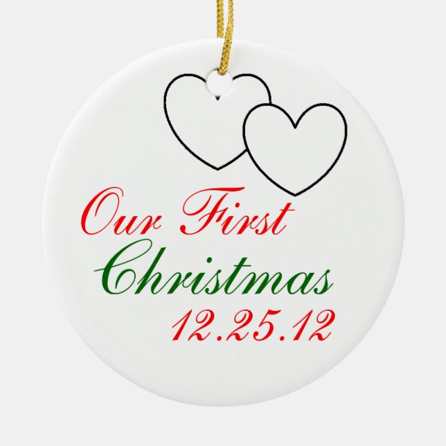 "Unser erstes Weihnachts" Verzierung Keramik Ornament (Vorne)