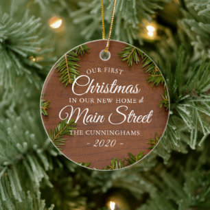 Unser erstes Weihnachtsbaumholz der neuen Zuhause  Keramik Ornament