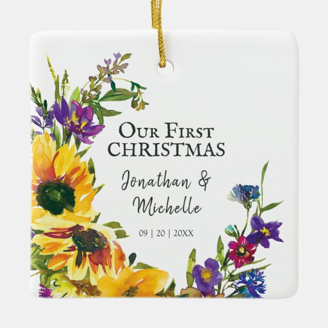 Unser erstes Weihnachtsblumenangebot Keramikornament (Vorderseite)