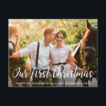 Unser erstes Weihnachtsbräu-Foto Postkarte<br><div class="desc">Unsere erste Weihnachtsbräune und das Groom Foto Postkarte</div>