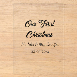 Unser erstes Weihnachtsdatum - Herr und Frau - Acryleinladungen