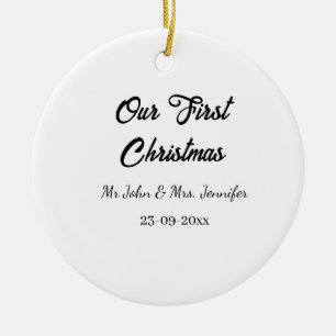 Unser erstes Weihnachtsdatum - Herr und Frau - Keramik Ornament