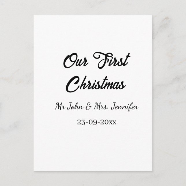 Unser erstes Weihnachtsdatum - Herr und Frau - Postkarte (Vorderseite)