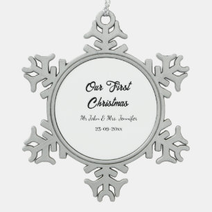 Unser erstes Weihnachtsdatum - Herr und Frau - Schneeflocken Zinn-Ornament