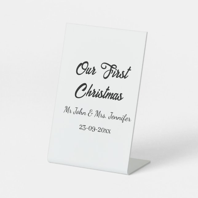Unser erstes Weihnachtsdatum - Herr und Frau - Sockelschild (Vorderseite)