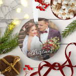 Unser erstes Weihnachtsfest als Mr. und Mrs. 2024  Ornament<br><div class="desc">Unsere ersten Weihnachten als Mr. und Mrs. 2024 White Schriftart Ornament</div>