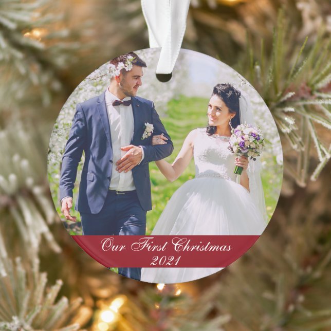 Unser erstes Weihnachtsfest-Foto Ornament (Baum)