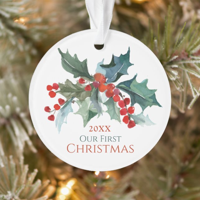 Unser erstes Weihnachtsfest Heilig und Berries Ornament (Baum)
