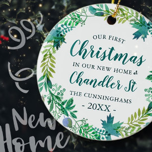 Unser erstes Weihnachtsfest in New Zuhause Keramik Ornament