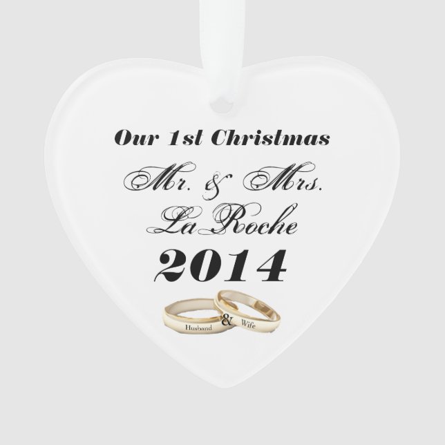 Unser erstes Weihnachtsfest individualisierbar Mr. Ornament (Vorderseite)