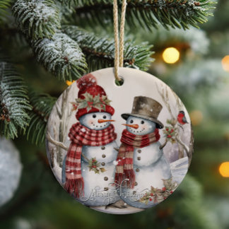 Unser erstes Weihnachtsfest - Mr. und Mrs. Keramik Ornament