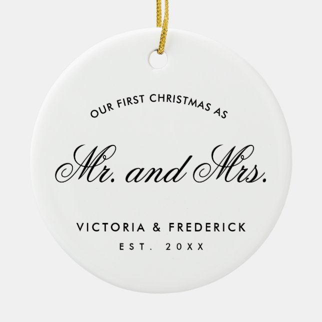 Unser erstes Weihnachtsfest, Mrs. Black and White  Keramik Ornament (Vorne)