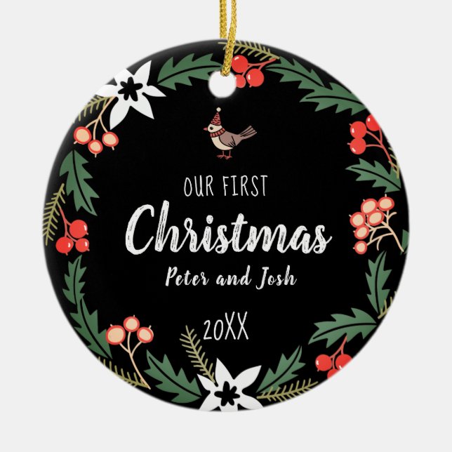Unser erstes Weihnachtsfest ohne Geschlecht Keramik Ornament (Vorne)