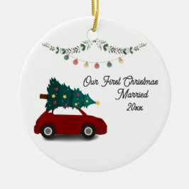 Unser erstes Weihnachtsfest Verheiratet mit dem Ro Keramik Ornament