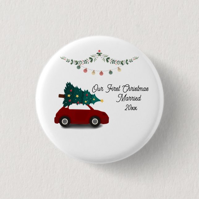 Unser erstes Weihnachtsfest Verheiratet mit Weihna Button (Vorderseite)