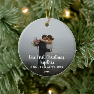 Unser erstes Weihnachtsfest zusammen ein verheirat Keramik Ornament