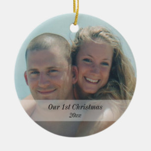 Unser erstes WeihnachtsFotoandenken Keramik Ornament