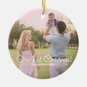 Unser erstes Weihnachtsgeschenk Elegant Modernes O Keramik Ornament