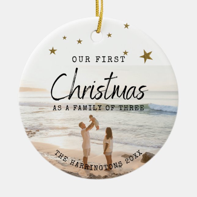 Unser erstes Weihnachtsgeschenk für die Keramik Ornament (Vorne)