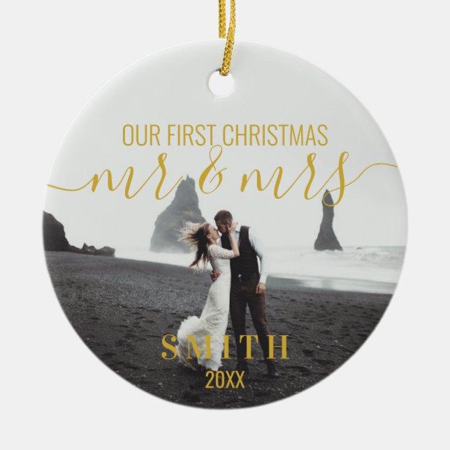 Unser erstes Weihnachtsgeschenk von Frau Foto Kera Keramik Ornament (Vorne)