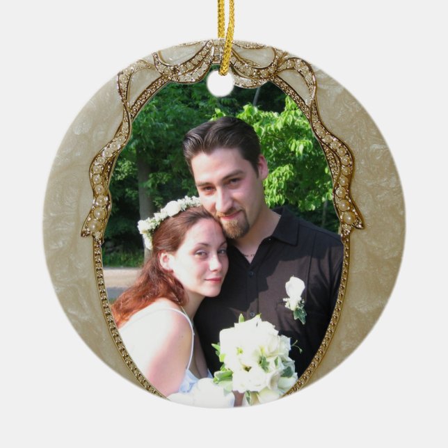 Unser erstes Weihnachtsgeschmack mit neuem Foto Keramikornament (Vorne)