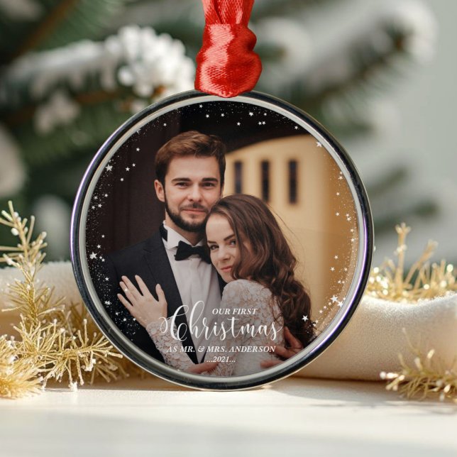 Unser erstes Weihnachtslied und Mrs. Script Couple Ornament Aus Metall (Von Creator hochgeladen)