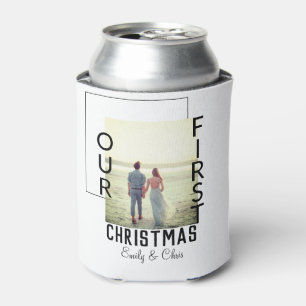 Unser erstes Weihnachtspaar Name Foto minimal Dosenkühler