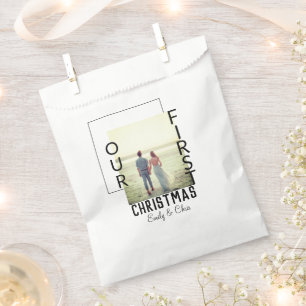 Unser erstes Weihnachtspaar Name Foto minimal Geschenktütchen