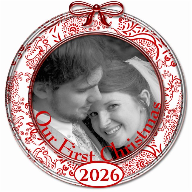 Unser erstes Weihnachtsschmuck 2009 Fotoskulptur Ornament (Vorne)