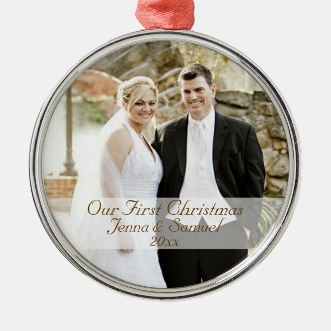 Unser erstes Weihnachtsszenario-Foto - Sake Ornament Aus Metall (Vorne)