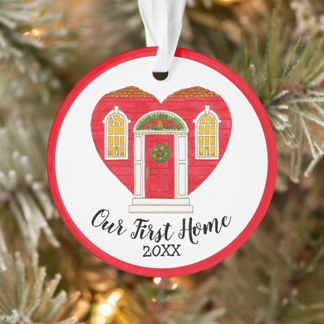 Unser erstes Zuhause Personalisiert Ornament (Baum)