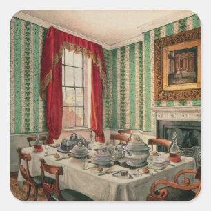 Unser Esszimmer in York, 1838 Quadratischer Aufkleber