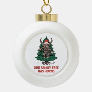 Unser Familienstammbaum hat Hörner Lustiger Krampu Keramik Kugel-Ornament
