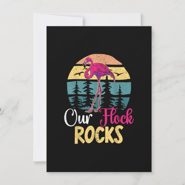 Unser Flock Rocks Design für Flamingo Matching Fam Einladung (Vorderseite)