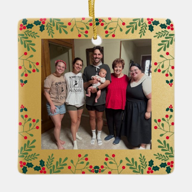 Unser Foto für Weihnachten Keramikornament (Vorderseite)