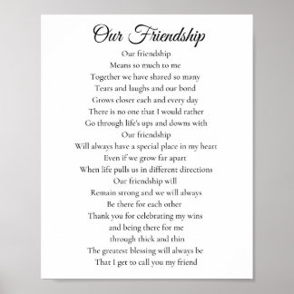 Unser Freundschaftsgedicht Beste Freundschaft Poster