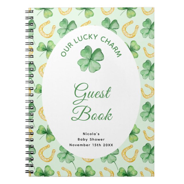 Unser Glücksbringer St. Patrick Baby Shower Gästeb Notizblock (Vorderseite)