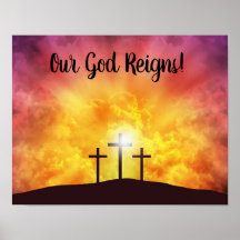 Unser Gott regiert Premium-Canvas-Glossy-Plakat