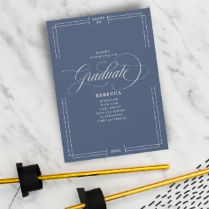 Unser Graduate Classic Script Blue No Pic Abschlus Ankündigung