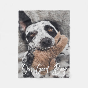 Unser guter Junge Custom Hund Foto Fleece Blanket