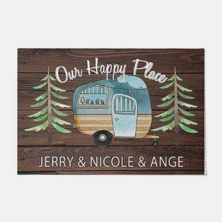 Unser Happy Camping Place Rug, Camper Gift Doormat Fußmatte