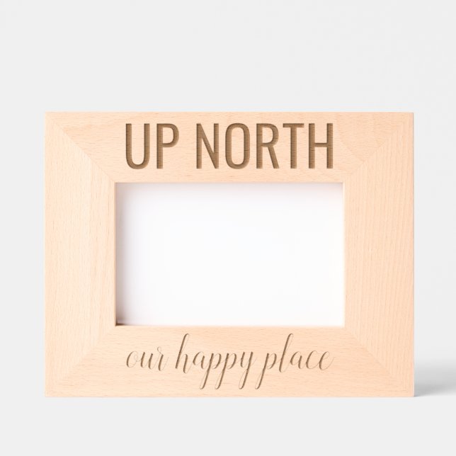 Unser "Happy Place Custom Vacation Destination" Geätzte Rahmen (Vorderseite)