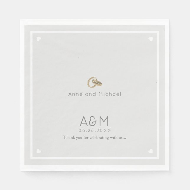 Unser hellgraues Party für Hochzeiten Serviette (Vorderseite)