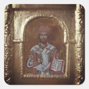 Unser Herr Jesus Christus Der Gute Hirte Quadratischer Aufkleber
