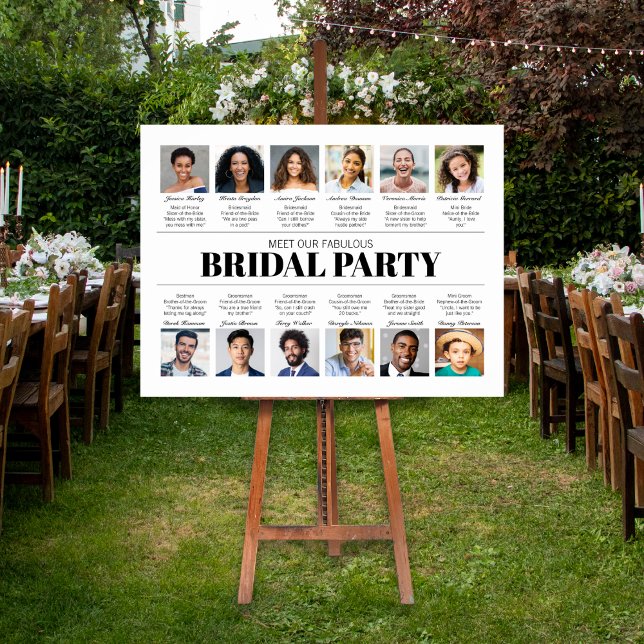 Unser Hochzeitsgesellschaft-Schild Poster (Bridal Party Wedding Sign)